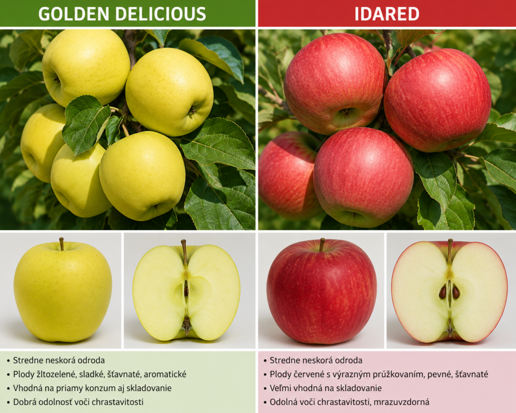 Jabloň DUO - GOLDEN DELICIOUS + IDARED